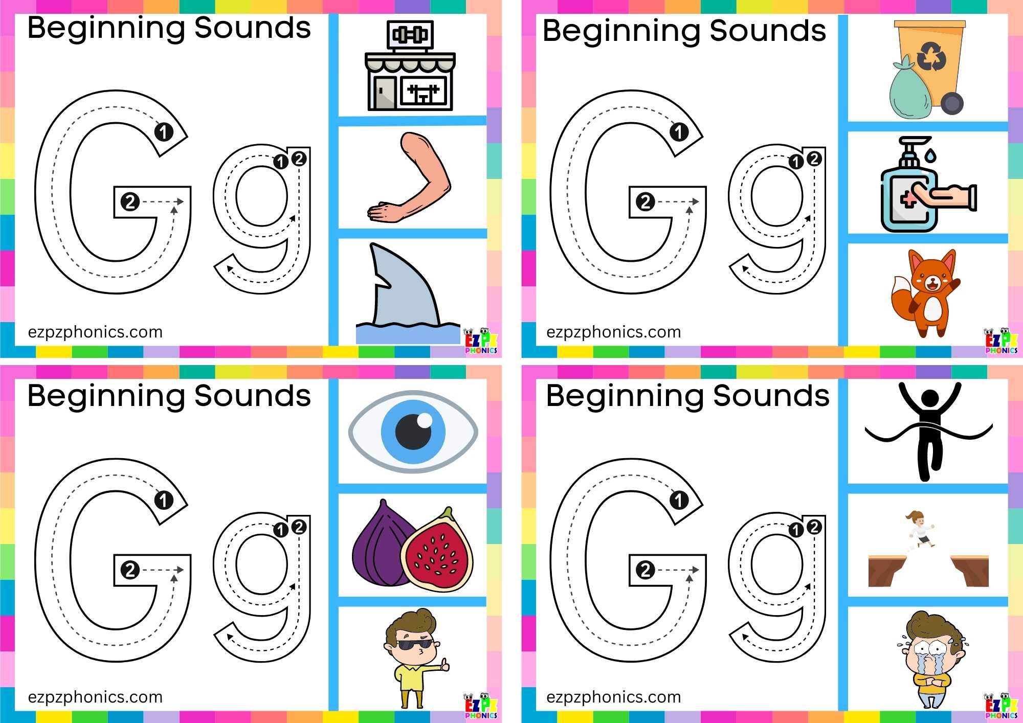 Trace The Letter G And Clip The Image Clip Card 2